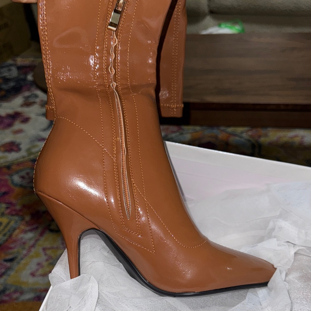 🔥sexy pleaser  shiny Brown Over-the-Knee Boots - Picture 9 of 12